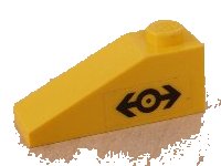 LEGO part Slope 33 3 x 1 with Black Train Logo Pattern Model Left Side (Sticker) - Set 4525 4286pb008L