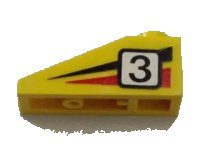 LEGO onderdeel Slope 33 3 x 1 with Black Number 3 on Black and Red Stripes Pattern Model Left Side (Sticker) - Set 6539 4286pb012L