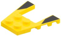 LEGO onderdeel Wedge, Plate 4 x 4 with Black Diagonal Panels Pattern 43719pb02