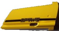 LEGO onderdeel Technic, Panel Fairing #20 Large Long, Small Hole, Side A with 'RP4WS' Pattern (Sticker) - Set 8295 44350pb019