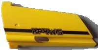 LEGO part Technic, Panel Fairing #21 Large Long, Small Hole, Side B with 'RP4WS' Pattern (Sticker) - Set 8295 44351pb019