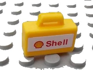 LEGO onderdeel Minifigure, Utensil Briefcase with Shell Logo and Text Pattern (Sticker)  - Set 8654 (4449pb02)