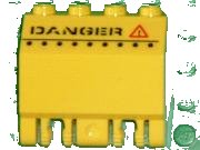 LEGO onderdeel Panel 2 x 4 x 3 1/3 with Double Locking 2 Fingers Hinge with 'DANGER' and Red Warning Triangle Pattern (Sticker) - Sets 7774 / 7775 (44572pb002)