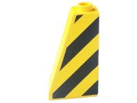 LEGO part Slope 75 2 x 1 x 3 with Black and Yellow Danger Stripes Pattern Model Left Side (Sticker) - Sets 8431 / 8438 / 8460 4460pb009L