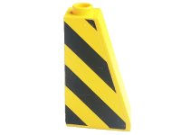 LEGO onderdeel Slope 75 2 x 1 x 3 with Black and Yellow Danger Stripes Pattern Model Right Side (Sticker) - Sets 8431 / 8438 / 8460 4460pb009R