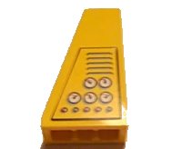 LEGO part Slope 75 2 x 1 x 3 with Buttons and Gauges and Air Vent Pattern (Sticker) - Set 7898 4460pb010