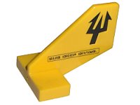 LEGO part Tail Shuttle, Small with Black Trident and Sub Deep Diving Text Pattern on Both Sides (Aquaraiders II) 44661pb001