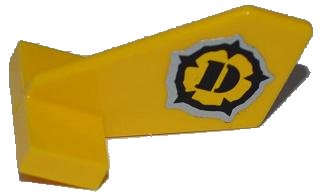 LEGO onderdeel Tail Shuttle, Small with Dino Logo Pattern on Both Sides (Stickers) - Set 5887 (44661pb017)