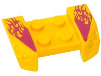 LEGO part Vehicle, Mudguard 2 x 4 with Headlights Overhang with Light Purple Flames Pattern on Both Sides (Stickers) - Set 8666 44674pb14