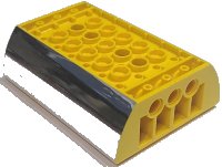 LEGO onderdeel Slope, Curved 6 x 8 x 2 Inverted Double with Chrome Silver Sides Pattern 45410pb01
