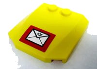 LEGO part Wedge 4 x 4 x 2/3 Triple Curved with Mail Envelope Pattern (Sticker) - Set 7731 45677pb012
