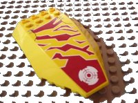 LEGO part Windscreen 10 x 6 x 2 Curved with Dark Red Camo and White Target Pattern (Sticker) - Set 8113 45705pb006