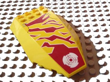 LEGO onderdeel Windscreen 10 x 6 x 2 Curved with Dark Red Camo and White Target Pattern (Sticker) - Set 8113 (45705pb006)
