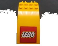 LEGO onderdeel Windscreen 8 x 4 x 2 Curved with Locking Dual 2 Fingers with LEGO Logo Pattern (Sticker) - Set 3221 46413pb004
