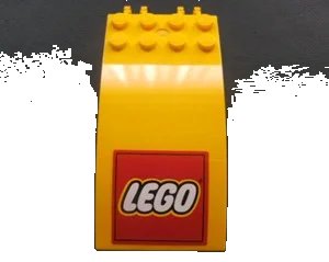 LEGO onderdeel Windscreen 8 x 4 x 2 Curved with Locking Dual 2 Fingers with LEGO Logo Pattern (Sticker) - Set 3221 (46413pb004)