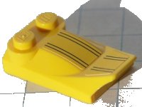 LEGO part Slope, Curved 3 x 2 x 2/3 with 2 Studs, Wing End with 8 Black Stripes Pattern (Stickers) - Set 8122 47456pb003