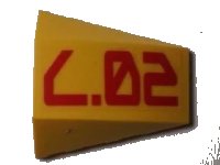 LEGO part Wedge 4 x 4 Triple Curved No Studs with Red 'L.02' Pattern (Sticker) - Set 7712 47753pb031