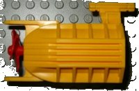 LEGO part Electric, Motor 8 x 4 x 4 Back Half with 3-Blade Propeller 48083c01