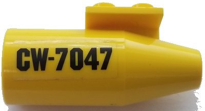 LEGO onderdeel Engine, Smooth Large, 2 x 2 Thin Top Plate with 'CW-7047' Pattern Model Right Side (Sticker) - Set 7047 (4868bpb014R)