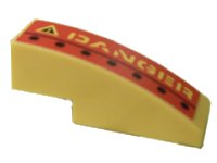 LEGO onderdeel Slope, Curved 3 x 1 with 'DANGER' and Black Dots Right Pattern (Sticker) - Set 7776 50950pb001R