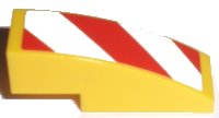 LEGO onderdeel Slope, Curved 3 x 1 with Red and White Danger Stripes Pattern Model Right Side (Sticker) - Sets 7208 / 7630 / 7633 / 7936 50950pb009R