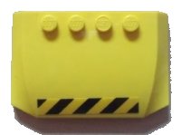 LEGO part Wedge 4 x 6 x 2/3 Triple Curved with Black and Yellow Danger Stripes Pattern (Sticker) - Set 7249 52031pb029