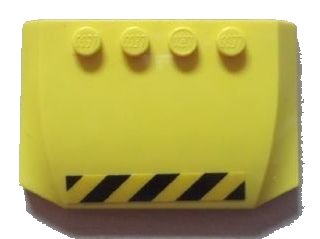 LEGO part Wedge 4 x 6 x 2/3 Triple Curved with Black and Yellow Danger Stripes Pattern (Sticker) - Set 7249 (52031pb029)