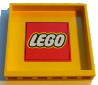 LEGO part Panel 1 x 6 x 5 with LEGO Logo with Red Border Pattern on Inside (Sticker) - Set 7939 (59349pb017)
