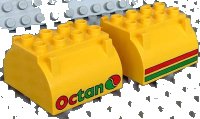 LEGO onderdeel Duplo Container Tank Upper Section with Stripes and Octan Logo Pattern 59684pb01
