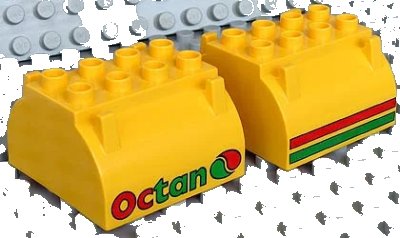 LEGO onderdeel Duplo Container Tank Upper Section with Stripes and Octan Logo Pattern (59684pb01)