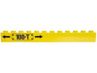 LEGO part Brick 1 x 12 with Black Arrows and '100-T' Pattern on Left (Sticker) - Set 60052 6112pb013L