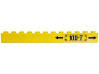 LEGO part Brick 1 x 12 with Black Arrows and '100-T' Pattern on Right (Sticker) - Set 60052 6112pb013R