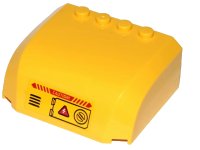 LEGO part Windscreen 5 x 6 x 2 Curved Top Canopy with 4 Studs with 'CAUTION!', Hatch and Vents Pattern (Sticker) - Set 60264 61484pb014