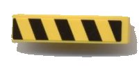 LEGO part Slope, Curved 4 x 1 with Black and Yellow Danger Stripes Pattern Left (Sticker) - Set 7968 61678pb007L