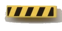 LEGO onderdeel Slope, Curved 4 x 1 with Black and Yellow Danger Stripes Pattern Right (Sticker) - Set 7968 61678pb007R