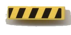 LEGO part Slope, Curved 4 x 1 with Black and Yellow Danger Stripes Pattern Right (Sticker) - Set 7968 (61678pb007R)