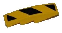 LEGO part Slope, Curved 4 x 1 with Large Black and Yellow Danger Stripes Pattern (Sticker) - Set 8197 61678pb021