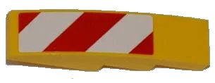 LEGO onderdeel Slope, Curved 4 x 1 with Large Red and White Danger Stripes Pattern (Small Red Corners) Model Left Side (Sticker) - Set 7746 (61678pb032L)