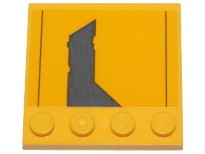 LEGO onderdeel Tile, Modified 4 x 4 with Studs on Edge with Dark Bluish Gray Jedi Starfighter Pattern Model Left Side (Sticker) - Set 75214 (6179pb137L)