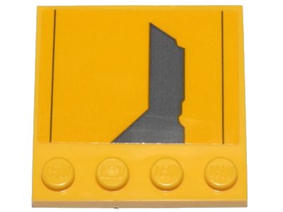 LEGO onderdeel Tile, Modified 4 x 4 with Studs on Edge with Dark Bluish Gray Jedi Starfighter Pattern Model Right Side (Sticker) - Set 75214 (6179pb137R)