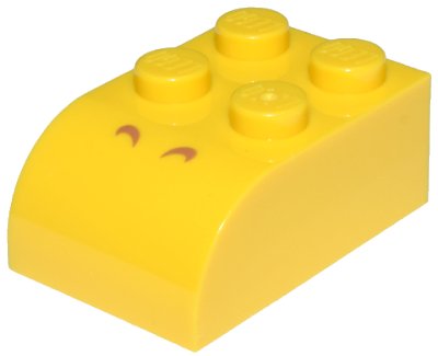 LEGO onderdeel Slope, Curved 3 x 2 with 4 Studs with 2 Medium Nougat Curved Lines Pattern (Super Mario Cooligan Nostrils) (6215pb11)