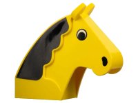 LEGO part Horse Head Brick with Black Eyes, Mane, and Nostrils Pattern 6244px1