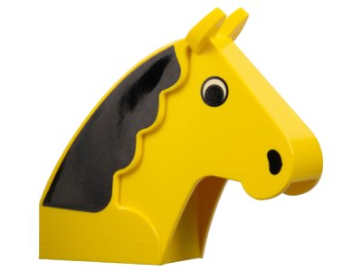 LEGO onderdeel Horse Head Brick with Black Eyes, Mane, and Nostrils Pattern (6244px1)