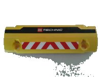 LEGO onderdeel Technic, Panel Curved 11 x 3 with LEGO TECHNIC Logo and Red and White Danger Stripes Pattern (Sticker) - Set 8053 62531pb028