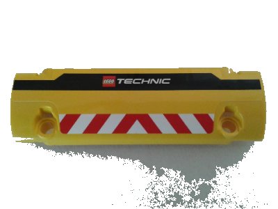 LEGO onderdeel Technic, Panel Curved 11 x 3 with LEGO TECHNIC Logo and Red and White Danger Stripes Pattern (Sticker) - Set 8053 (62531pb028)