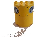 LEGO onderdeel Cylinder Half 2 x 4 x 4 with Vent Holes Pattern (Sticker) - Set 8250 6259pb002