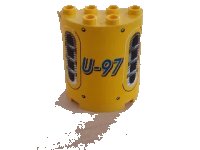 LEGO part Cylinder Half 2 x 4 x 4 with 'U-97' & Vent Holes Pattern (Sticker) - Set 8250 6259pb003