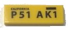 LEGO onderdeel Tile 1 x 3 with 'CALIFORNIA P51 AK1' Pattern (Sticker) - Set 10252 63864pb063