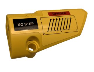LEGO part Technic, Panel Fairing # 4 Small Smooth Long, Side B with 'NO STEP', 'DANGER' and Vent Pattern (Sticker) - Set 9396 (64391pb058)