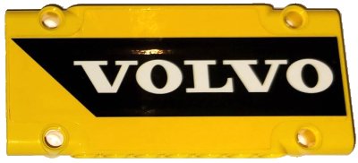 LEGO part Technic, Panel Plate 5 x 11 x 1 with White 'VOLVO' on Black Stripe Pattern Model Right Side (Sticker) - Set 42114 (64782pb065R)